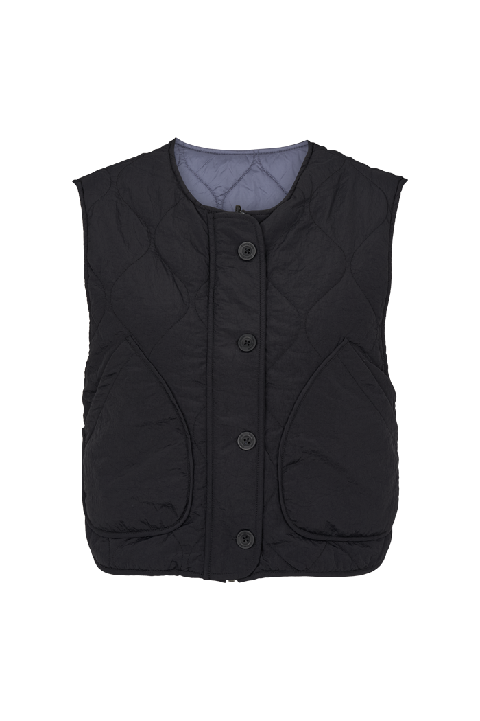 Basic Apparel Ruby Vest Veste 640 Black / Folkstone grey